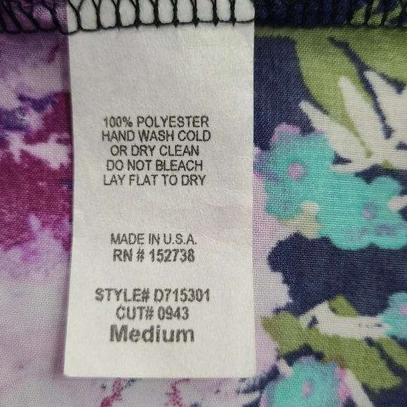 Newbury Custom Dress Women's Size Medium Purple Floral Lined Bell Sleeve - Picture 6 of 6